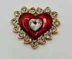 KINGSLAND NEEDLE MINDER ~ Valentine's Day Red Heart Needle Minder, Needle Dock, Swarovski Crystal Enamel, Magnet, Needle Garage