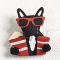 Black Dog Needle Minder, Acrylic Stitching Accessory, Magnetic Needle Holder