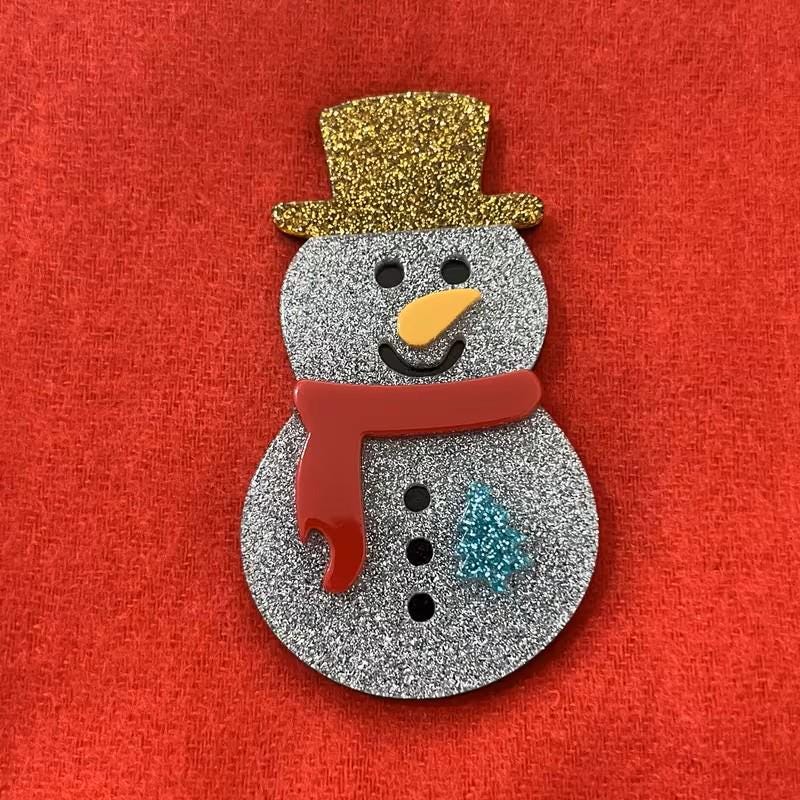 Snowman Needle Minder, Acrylic Stitching Accessory, Magnetic Needle Holder