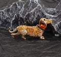 Dachshund Dog Needle Minder, Crystal Embellished Stitching Accessory, Magnetic Needle Holder