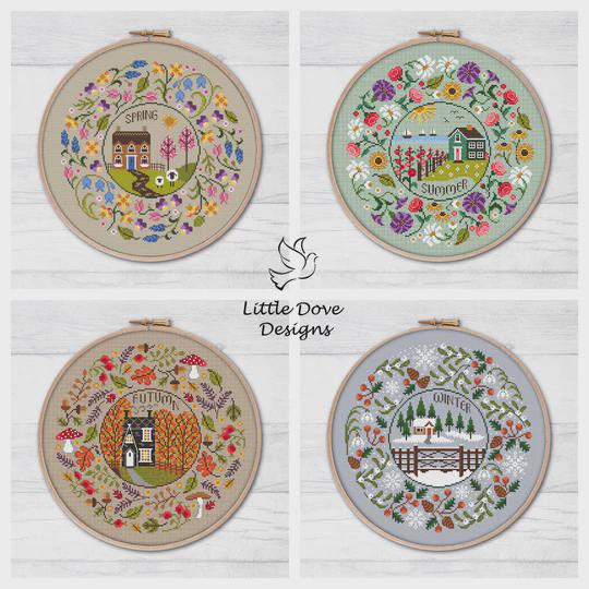 LITTLE DOVE DESIGN "Seasonal Circles Collection - Winter" Counted Cross Stitch Pattern, 2025 Needlework Marketplace Release, Pattern Only