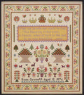 Hands Across the Sea Samplers "Rosa Gromett 1876" Counted Cross Stitch Pattern, A Reproduction Sampler, Chart, Pattern Only
