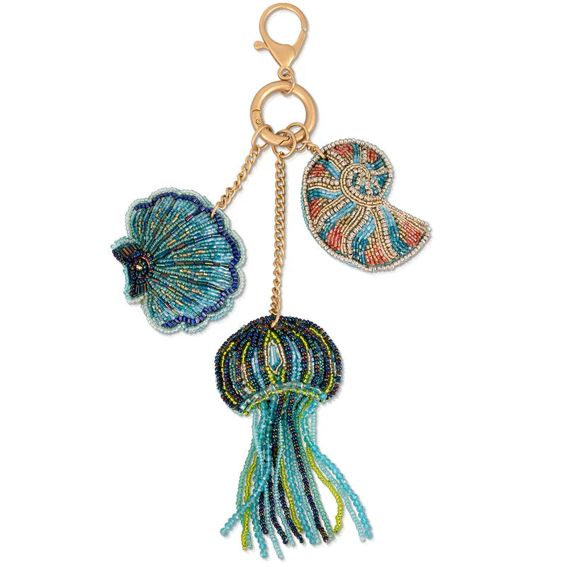 Mary Frances Handmade Shell Seeker Beaded Bag Charm